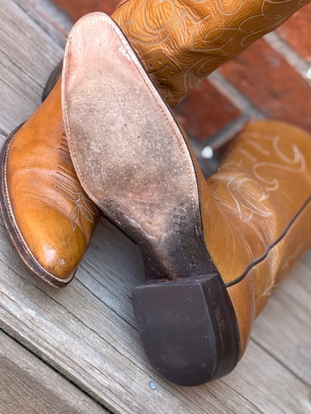 Rios of Mercedes 9216 Vintage Brown Western Cowboy Boots Sz 13AA - Picture 11 of 11